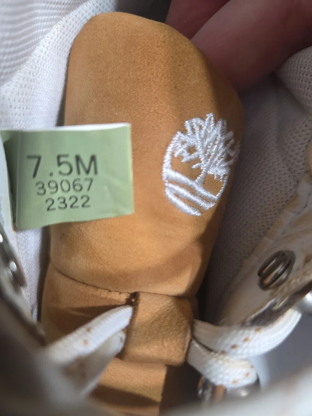 Timberland Hiking Boots White Tan Leather Size 7.5 - Used